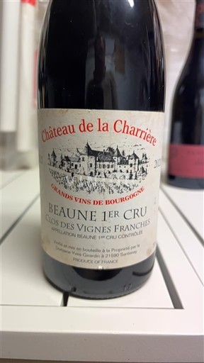 Burgundy Beaune Premier Cru Château La Charrière Clos des Vignes Franches 2020