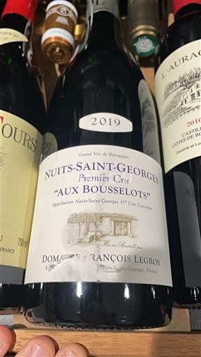 Borgoña Nuits-Saint-Georges Premier Cru Domaine François Legros Aux Bousselots 2019