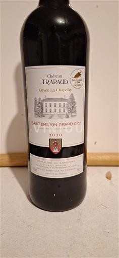 Bordeaux Saint-Émilion Grand Cru Grand Cru Château Trapaud La Chapelle 2020