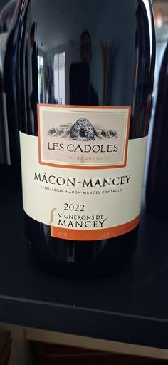 Burgundi Mâcon ja Mâcon-kylät Vignerons de Mancey Les Cadoles 2022