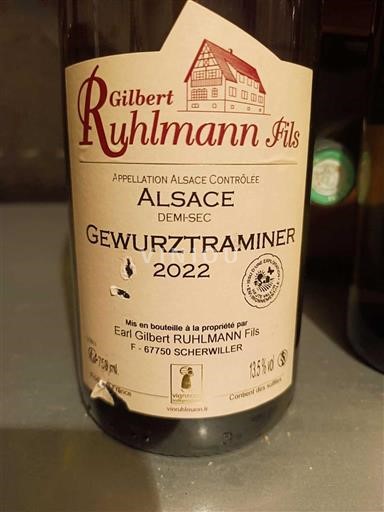 Elsass Gilbert Ruhlmann Fils Gewurztraminer 2022