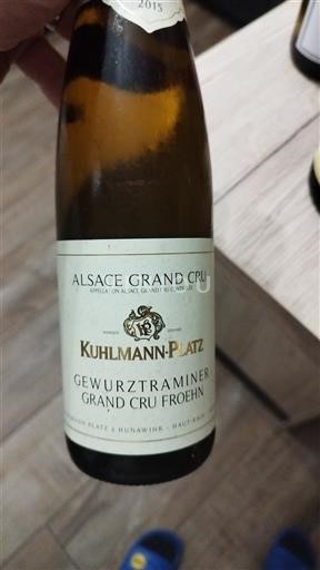 Alzacija Alsace Grand Cru Grand Cru Kuhlmann-Platz Grand Cru Froehn 2015