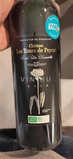Bordeaux Côtes-de-Bordeaux Château Les Tours de Peyrat Les Demoiselles 2016