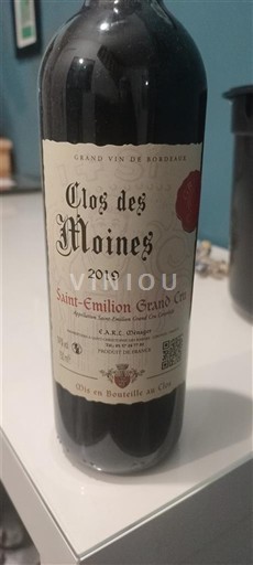 Bordeaux Saint-Émilion Grand Cru Grand Cru Clos dès moines 2019