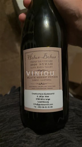 Kalifornijske AVA Dolina Santa Maria Black Sheep Finds Hocus Pocus, Presqu’ile Vineyard 2020