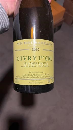 Burgundy Givry Premier Cru Michel Sarrazin et Fils Champs Lalot 2020