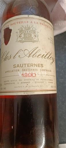 Bordeaux Sauternes Clos L'Abeilley 1990