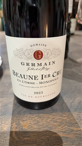 Burgundy Beaune Premier Cru Domaine Germain En l'Orme - Monopole 2023