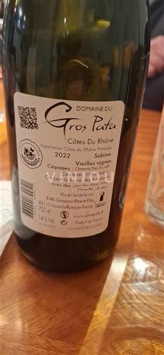 Rona dolina Côtes-du-Rhône Domaine Gros Pata Sabine Vieilles Vignes 2022