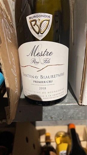 Burgundy Santenay Premier Cru Mestre Père & Fils Santenay Beaurepaire Premier Cru 2018