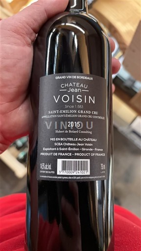 Bordeaux Saint-Émilion Grand Cru Grand Cru Château Jean Voisin 2015