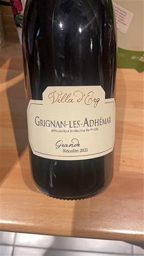 Vallée du Rhône Grignan-les-adhémar Villa d'Erg Grande Récolte 2021