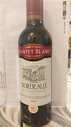 Burdeos Bordeaux Chantet Blanet 2022
