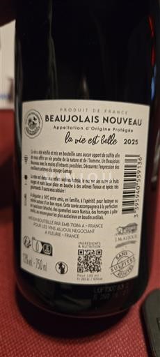 Beaujolais Beaujolais Nouveau A. Vieu Aubou la vie est belle 2025