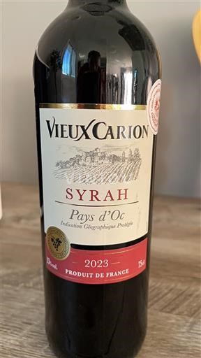 Languedoc và Roussillon Vùng đất Oc Vieux Carion Syrah 2023