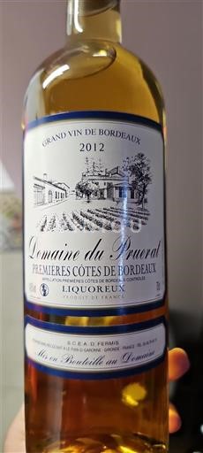 Bordeaux Premières-côtes-de-bordeaux Vignobles Fermis Domaine du Pruerat 2012