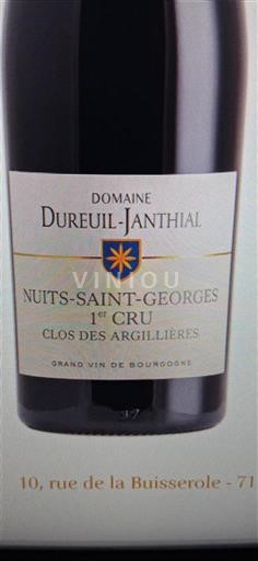 Bourgogne Nuits-Saint-Georges Premier Cru Domaine Reuil-Janthial Clos des Argillières 2022