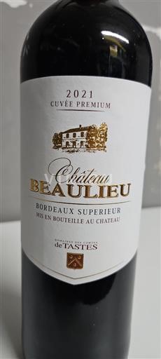 Vin Rouge sec Cuvée Premium Château Beaulieu 2021 France Bordeaux Bordeaux supérieur AOC