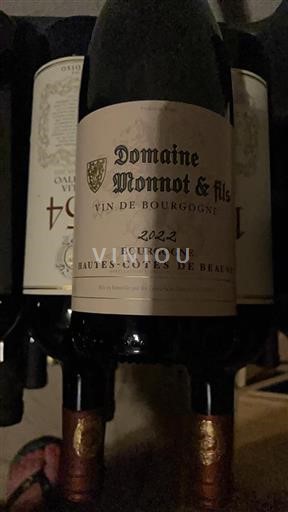 Vin Rouge sec Domaine Monnot & Fils 2022 France Bourgogne Hautes Côtes de beaune AOC