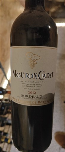 Bordeaux Baron Philippe de Rothschild Mouton Cadet 2012