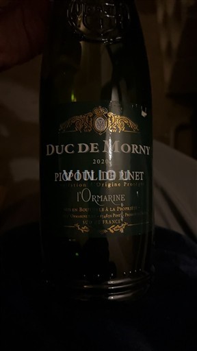 Languedoque Picpoul-de-Pinet L'Ormarine Duc de Morny 2020