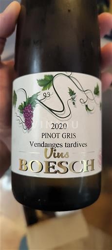 Alsazia Non specificato Vendanges Tardives Vins BOESCH 2020