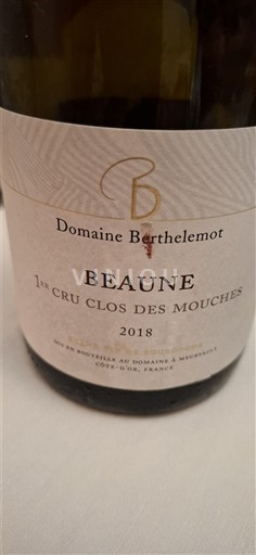 Burgundi Beaune Premier Cru Domaine Berthelemot 1er Cru Clos des Mouches 2018