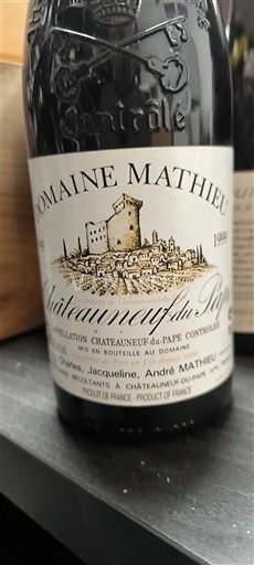 Rhône Valley Châteauneuf-du-Pape Domaine Mathieu 1999