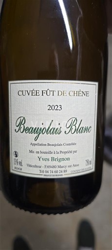 Beaujolais Not Specified Yves Brignon Fût de Chêne 2023