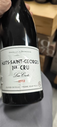 Burgundija Nuits-Saint-Georges Premier Cru Olivier Decelle - Pierre Jean Villa Les Crots 2012