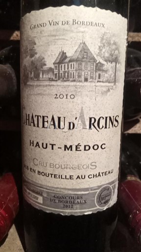 Bordeaux Haut-Médoc Château Arcins 2010