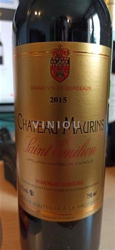 Bordeaux Saint-Émilion Château Maurins 2015