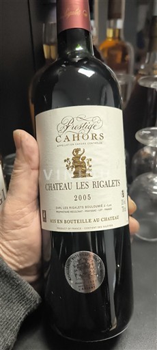 Lounais-Ranska Cahors Château Les Rigalets Prestige 2005