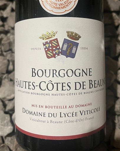 Burgundi Beaunen Ylämaat Domaine Lycée Viticole 2019