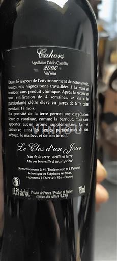 Sudoeste Cahors Le Clos d'un Jour 2006