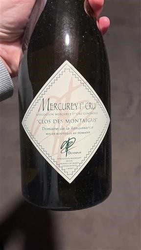 Bourgogne Ikke specificeret Premier Cru Domaine La Renaissance Clos des Montaigus 2019