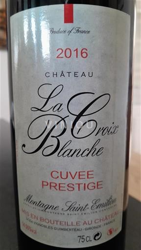 Bordeaux Montagne Saint-Émilion Château La Croix Blanche Prestige 2016