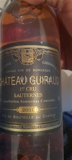 Bordeaux Sauternes Premier Cru Château Guiraud 2001