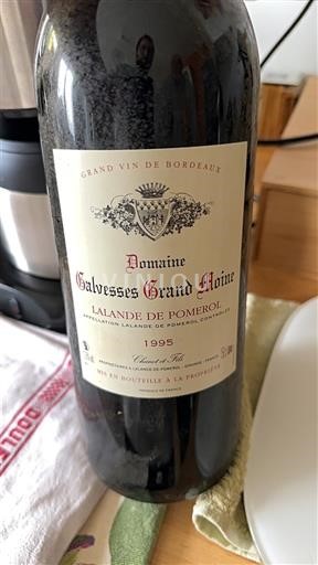 Burdeos Lalande-de-Pomerol Domaine Galvesses Grand Moine 1995
