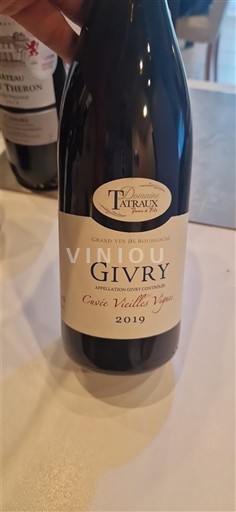 Burgundi Givry Domaine Tatraux Vieilles Vignes 2019