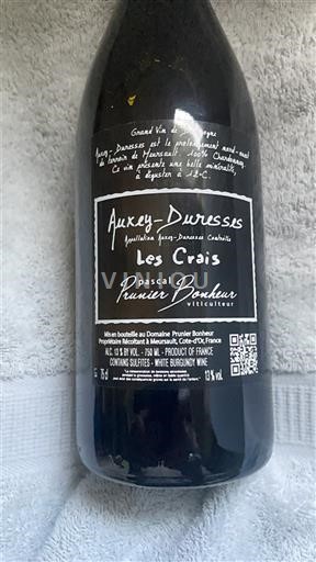 Bourgondië Auxey-Duresses Domaine Prunier Bonheur Les Crais 2018