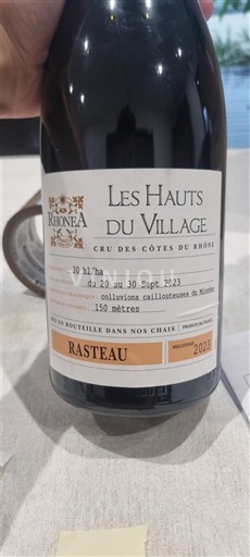 Rhône Valley Rasteau Rhônea Les Hauts du Village 2023