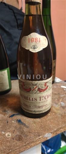 Burgundy Chablis Premier Cru Domaine Camus 1981