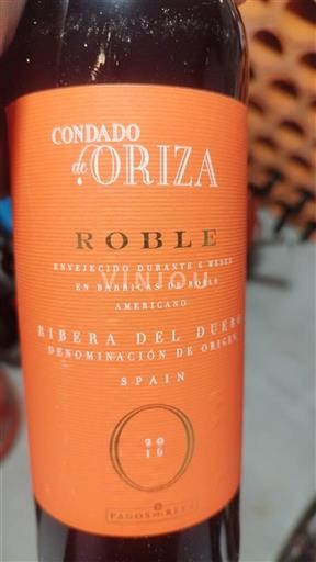 Castilien og León Ribera del Duero Condado de Oriza Roble 2016