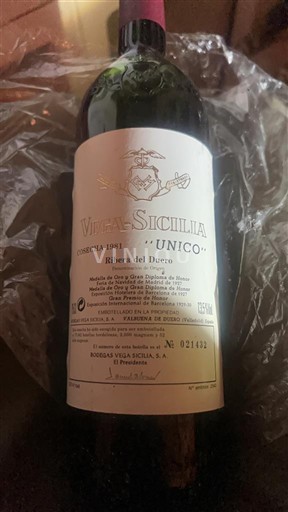 Castilien og León Ribera del Duero Vega Sicilia Unico 1981