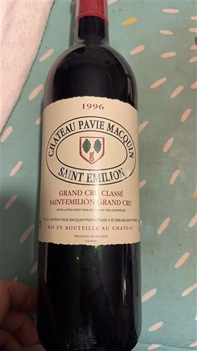 Bordeaux Saint-Émilion Grand Cru Grand Cru Château Pavie Macquin 1996