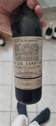 Bordeaux Premières Côtes de Bordeaux Château Carignan Prestige 1992