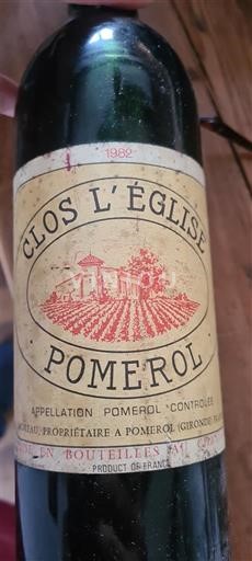 Bordeaux Pomerol Clos L'Église 1982