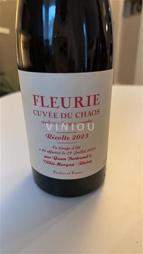 Beaujolais Fleurie Yann Bertrand du Chaos 2023