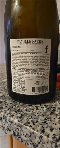 Languedoc Corbières Famille Fabre Lux Blanc 2023